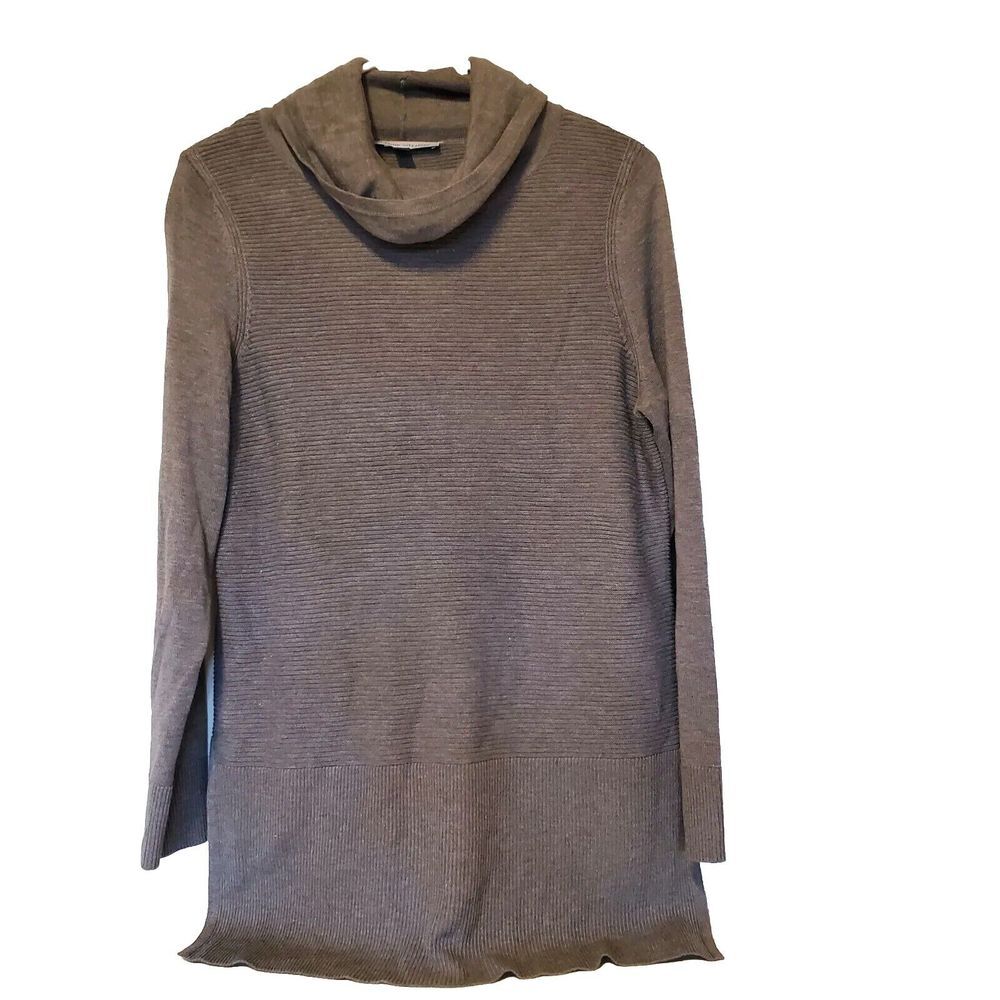Adrienne Vittadini Cowl Neck Tunic‎ Sweater Steel Heather Gray Size Medium